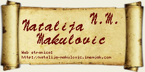 Natalija Makulović vizit kartica